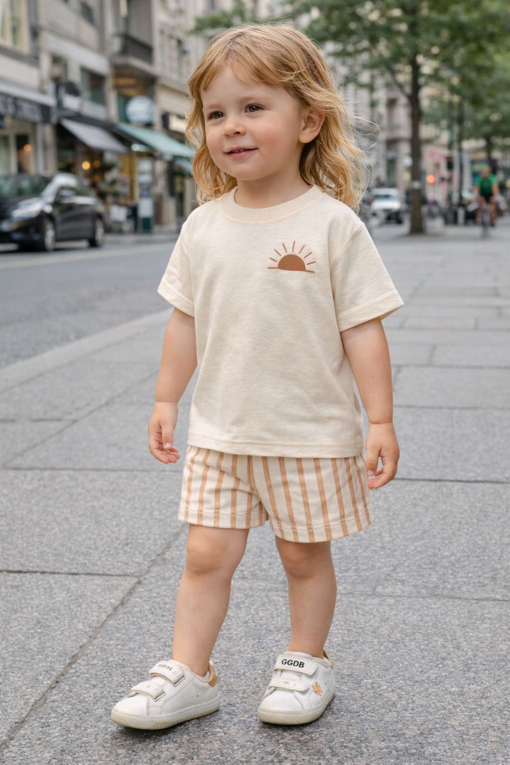 Striped Linen Short & Tshirt