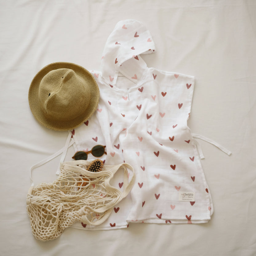 Hearts Beach Hooded Poncho