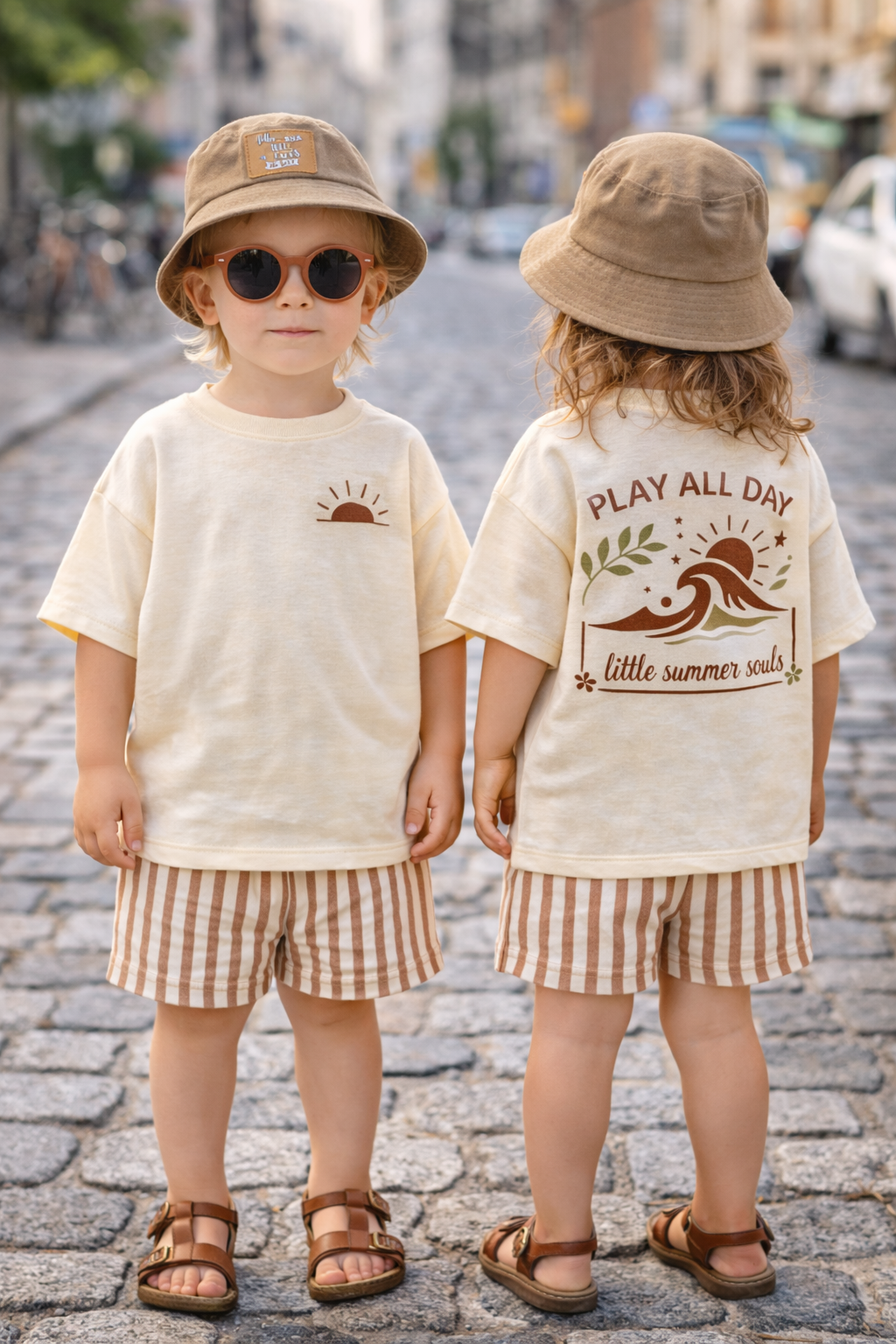 Striped Linen Short & Tshirt