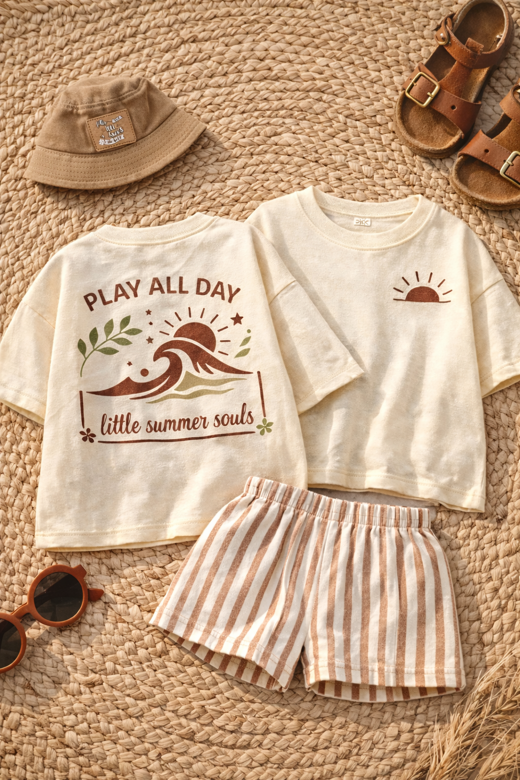 Striped Linen Short & Tshirt